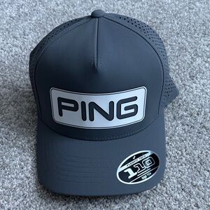PING Tour Vented Delta Cap Golf baseball hat Gray NWOT